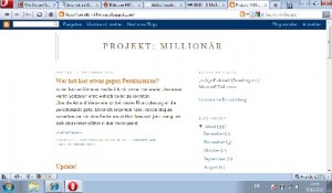 Blogvorstellung: Projekt Millionär